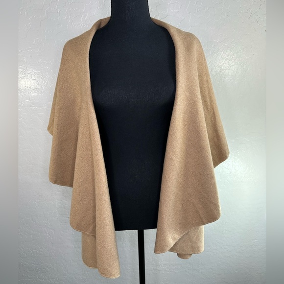 Hipster Row Women's open front cape vest Sleeveless wool blend Brown Sz one size - Picture 1 of 7